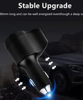 All In One USB C Car Charger With 168W Power, showing stable upgrade design for use in 12V and 24V cigarette lighter socket.