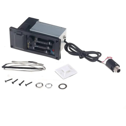 Acoustic Guitar Pickup With 3 Band EQ 505R Preamp And Piezo Transducer Black Folk Guitar Pickup with installation accessories