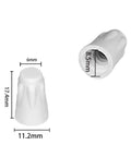 Front view: white ceramic connector with twist cap for 22-10 AWG high-temp wires; 11.2mm x 17.4mm, 8.5mm bore