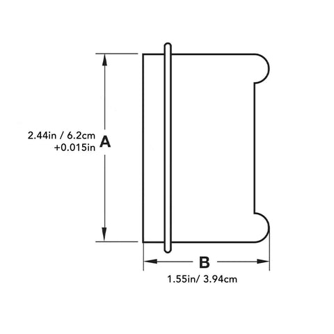 Technical diagram of 2.44 Inch OD Trailer Axle Dust Cap Kit with dimensions for Boat Trailer Wheel Hub 5200 and 6000 Lb Axles.