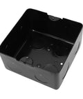 Concealed Recessed Floor Electrical Outlet Kit With Slick Push To Open Cover Plate For No Sweat Home Power Access In Kitchens Offices Or Basements Heavy Duty Construction And Easy Does It Setup. Black mounting box for floor installation.