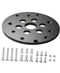 Universal Guide Bushing Router Template Plate 6.42 Inch Diameter With 1.25 Inch Center Hole Durable Polypropylene Construction Includes Mounting Hardware