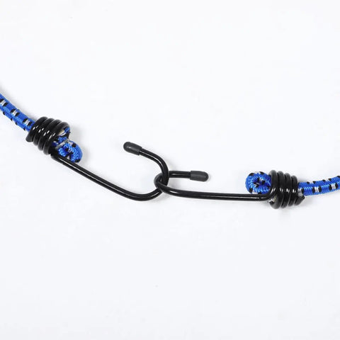Blue Rubber Bungee Cords With Buckle Hooks For Motorcycle And Bicycle Luggage Tie Down Straps Versatile No Fuss Easy To Use Elastic Rope