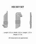 7 Piece Heavy Duty S2 Carbon Steel Hex Key Set For Furniture Assembly And Bike Repair With Compact Black Storage Case And Precision Fit, 5.51 in