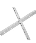 Top Shelf 12 Inch Stainless Steel Piano Hinges For Furniture With Smooth Operator Action And No Fuss Screw Installs Heavy Duty Continuous Door Hardware Built Like A Tank Total Shop Upgrade - angled view showing flat bar design and screw holes.