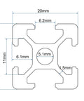 Diagram of 20 Pcs Aluminum Extrusion 1220 Millimeters 48 Inch Black Anodized European Standard Linear Rail T Track Profiles cross-section