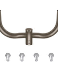 Dual Bullhorn Mounting Bracket For Two LED Parking Lot Lights 180 Degree Round Pole L Mounts With Tenons, bolts included