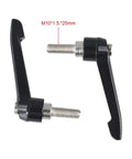 Solid Gauge Steel Seatpost Clamping Lever Handle With Quick Release Knurled Twist Lock Grip And Adjustable Threaded Stud Bolt For Indoor Cycling Exercise Rig Hardware Upgrade, matte black, M10 threaded bolt.