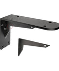 Heavy Duty L Brackets For Walls Rock Solid Wrought Iron Shelf Supports With Screws Built Tough As Nails Matte Black part with screw holes.