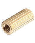 M2 Brass Female Spacers Kit 100 Pieces M2x7 Camera and PCB Spacers for PC Builds and Motherboards Durable Brass Standoffs for Precise Mounting and Spacing In Various Projects, brass spacer close-up