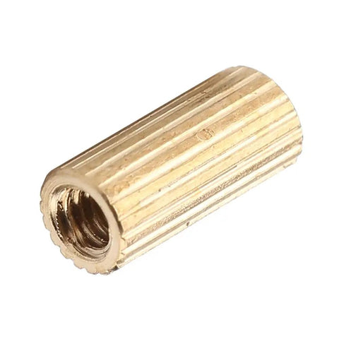 M2 Brass Female Spacers Kit 100 Pieces M2x7 Camera and PCB Spacers for PC Builds and Motherboards Durable Brass Standoffs for Precise Mounting and Spacing In Various Projects, brass spacer close-up