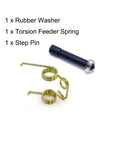 4 Piece Replacement Kit For Coil Nailers Includes Rubber Washers Torsion Feeder Springs And Step Pins Compatible With CN55 CN70 CN80 Models Great For Quick DIY Repairs components shown