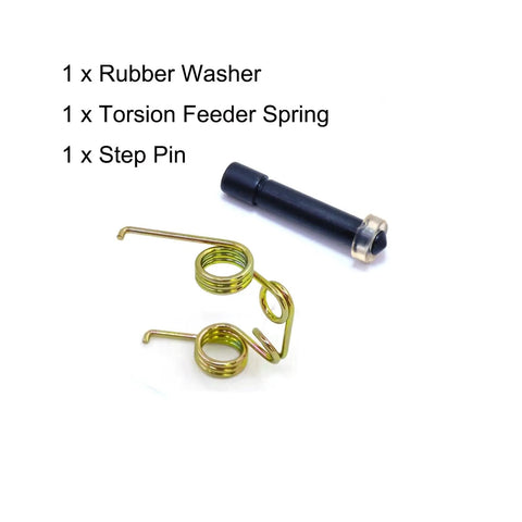 4 Piece Replacement Kit For Coil Nailers Includes Rubber Washers Torsion Feeder Springs And Step Pins Compatible With CN55 CN70 CN80 Models Great For Quick DIY Repairs components shown
