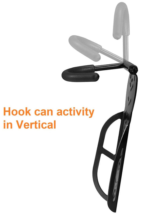 Heavy Duty Electric Scooter Wall Mount Rack With Bulletproof Vertical Hook Holder For Garage Or Shed Storage Space Saver showing flexible hook.