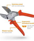 Heavy Duty Anvil Pruner For Gardening Beefy Hedge Trimmer And Pruning Shears Handheld Garden Tool With Long Lasting Carbon Steel Blade And Corrosion Resistant Coating Made In Germany, featuring orange ergonomic handles and stainless steel blade.
