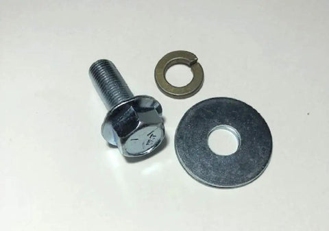 Heavy Duty Clutch Bolt Kit For Predator 420cc Go Kart Mini Bike Engine featuring one inch length, steel bolt, lock washer, and washer.