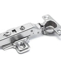 Twenty Five Millimeter Soft Close Hydraulic Buffer Dampers Two Pack For Kitchen Cupboard Doors showing a close-up of a stainless steel hinge.