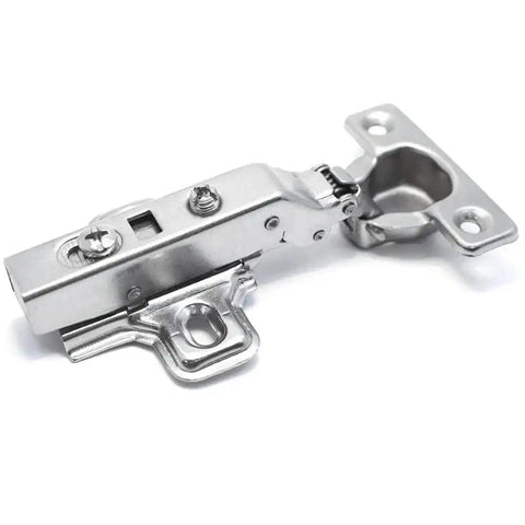 Twenty Five Millimeter Soft Close Hydraulic Buffer Dampers Two Pack For Kitchen Cupboard Doors showing a close-up of a stainless steel hinge.