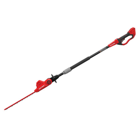 Cordless Pole Hedge Trimmer With 18 Inch Dual Action Blades, 180 Degree Pivoting Head For 5 Cutting Angles, 11 Foot Reach