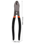 Dang Tough Lightweight Wire Strippers And Cutting Pliers Featuring Slick Ergonomic Rubber Grips And Rock Solid Steel Build For Seasoned Trade Electricians And Contractors, side view showing black rubber grips and steel jaws.