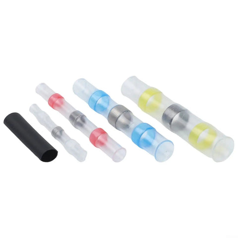 Rock Solid 420 Pc Solder Seal Wire Connector Kit With Heat Shrink Butt Terminals For Marine Auto And Home Electrical Wiring Projects Plus Color Coded Sleeves And Black Tubing For Watertight Seals, assorted sizes