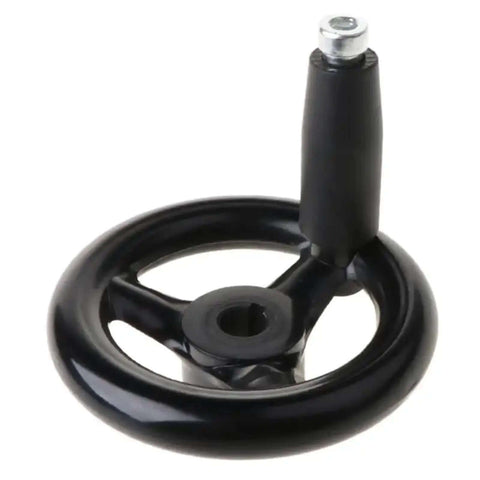 3.9 Inch Hand Wheel With Revolving Handle For Milling Machine, Rock Solid Workhorse, Durable Metal Hand Crank, Threaded Hole For Quick Handle Mount