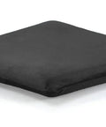 Square 18x18 Inch Memory Foam Chair Cushion, 2 Inch Thick High Density Foam Pad in Black, side view on white background