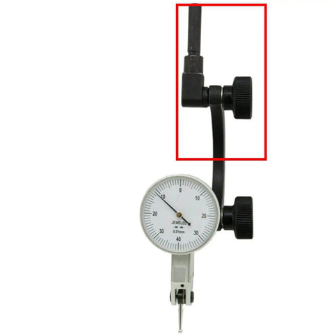8mm Dial Indicator Holder And Centering Stand For Machinists Half Round Test Dial Indicator Support For Pro Grade Precision Measurement In Workshop High Quality Alignment Tool For Machining Setup, black steel rod with dial gauge
