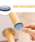 20 Pack Heavy Duty Kitchen Appliance Sliders For Washing Machine And Microwave With Self Adhesive Backing shown on furniture leg.