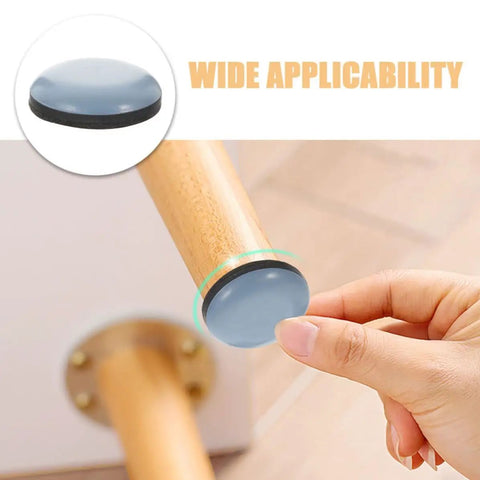 20 Pack Heavy Duty Kitchen Appliance Sliders For Washing Machine And Microwave With Self Adhesive Backing shown on furniture leg.
