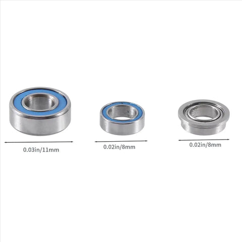 Beefed-Up Tamiya MF-01X RC Car Compatible Sealed Bearing Kit 24pcs Upgrade Parts For Reliable Transmission And Power Transfer Precision Machined For Higher Hardness And Durable Performance, 11mm and 8mm bearings