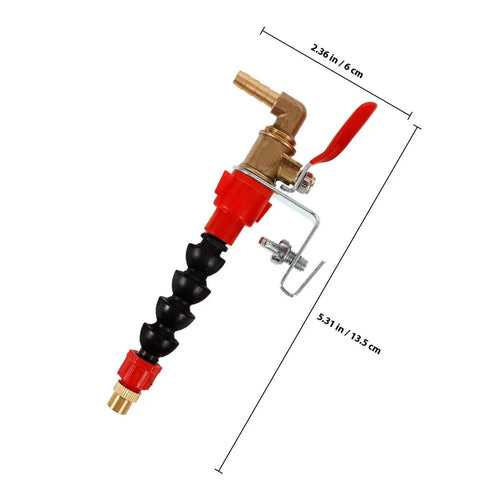Pro Grade Angle Grinder Coolant Sprayer System Featuring Badass Stainless Steel Mist Nozzle for precise water delivery on cutting tasks.