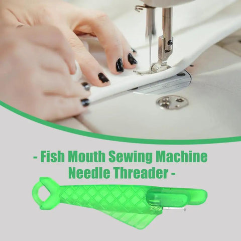 Automatic Fish Type Needle Threader For Sewing Lovers Game Changing Handy Hand Sewing Tool And Sewing Machine Needle Threader Quick Threading Aid For Crafters Easy To Use Threader For Sewing Supplies Green 3 Pack with sewing machine and hands