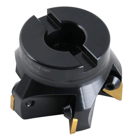 3 Inch Indexable Face Milling Cutter with 90 Degree Positive Rake, Right Hand Cut, Includes 5 TPG322 Inserts, 1 Inch Bore