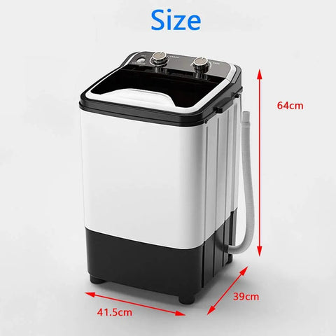 No Sweat Portable Single Tub Washing Machine, Slick Compact Laundry Spinner With Drain Hose, Quick Rotary Spin Cycle For Dorms, Apartments, Rvs And City Pad Living dimensions and design.