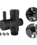 Super Tough 3 Way Shower Diverter Valve With Solid Brass Build And Seamless 1 Inlet To 2 Outlet Switching featuring a black brass body and removable nut setup.