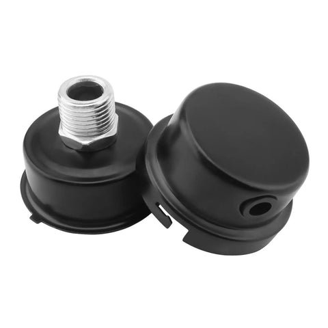 2 Pack Portable Air Compressor Mufflers Kit With Half Inch Threaded Inlet Silencers black metal parts for vertical compressors