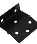 Vintage Black Triple Fold Cabinet Hinges Four Pack Solid Iron Door Hardware Including Mounting Screws, showing hinge detail.