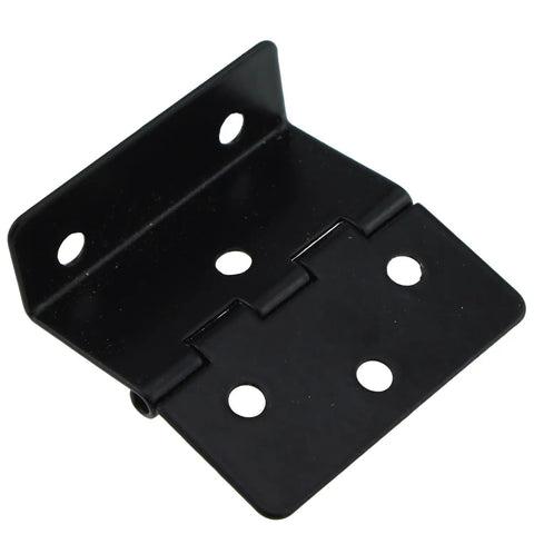 Vintage Black Triple Fold Cabinet Hinges Four Pack Solid Iron Door Hardware Including Mounting Screws, showing hinge detail.