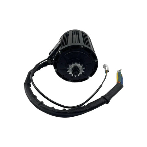 Rock Solid 4000 Watt Brushless Mid Drive Electric Motor For Moped Scooter Atv Go Kart with wires and mounting bracket view.