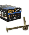 Exterior Wood Screws Three Eighths Inch By Ten Inches Washer Head Torx Drive Type Seventeen Point 25 Pack With Golden E Coat