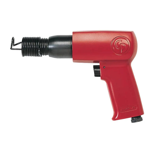 Red pneumatic air hammer with 0.401 inch round shank, 2.64 inch stroke, 0.75 inch bore, 3000 blows per minute for metal cutting.