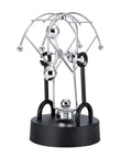 Kinetic Perpetual Motion Galaxy Desktop Gadget Revolving Outer Space Planet Balance Ornament with metal frame on black base