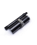 Rock Solid Premium Electric Hydraulic Linear Actuator Motor Delivering Boss Level Precision And Slick Direct Drive For Heavy Duty Industrial Automation Operating At 48 Volts viewed from an angle showing black metal casing and direct drive components.
