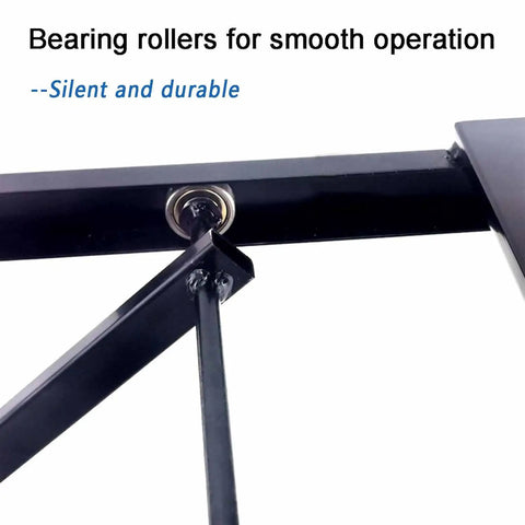 Close-up of bearing rollers in Smart Electric Lift Coffee Table With Remote Height Adjust And Foldable Iron Frame For Living Room That Holds Heavy Loads Like A Champ.