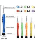 Mini Screwdriver Set Of 6 With CR V Bits For Eyeglasses Sunglasses Electronics Watches And Small Gadgets Pro Repair Tool Kit With Non Slip Handle Yellow