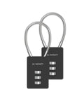Heavy Duty 3 Digit Padlock Set With Steel Wire Cable For Grow Tents Greenhouses And Sheds Zinc Alloy Lock built tough two pack