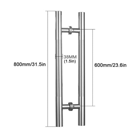 Heavy Duty Stainless Steel Gate Hardware Glass Door Handle For Indoor Outdoor Use And Push Pull Metal And Wood Door Handle Brushed Finish