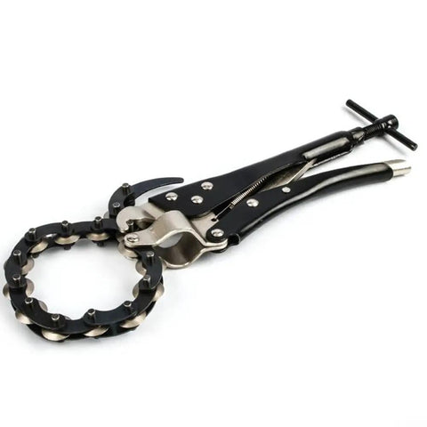 Heavy Duty Tailpipe Cutter Chain Plier For Exhaust Systems Carbon Steel Tool Built To Slice Copper Tubing And Steel Pipes Up To 90mm Fast And Clean Great For Auto Shops And DIY Muffler Projects, black chain plier