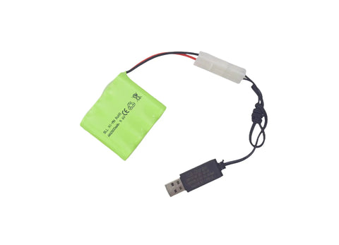 9.6V 2800mAh NiMH RC Battery Pack With Tamiya Plug And USB Charging Cable For Toy Tanks, RC Cars, Trucks, Boats, And Construction Vehicles